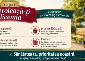 „Controlează-ți Glicemia” – Ediția a II-a! Ieșenii sunt așteptați pe Esplanada Nicolina pentru testări gratuite și sfaturi de sănătate